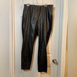 👗 NWT Tribal Black Faux Leather Cropped Pants size 1x